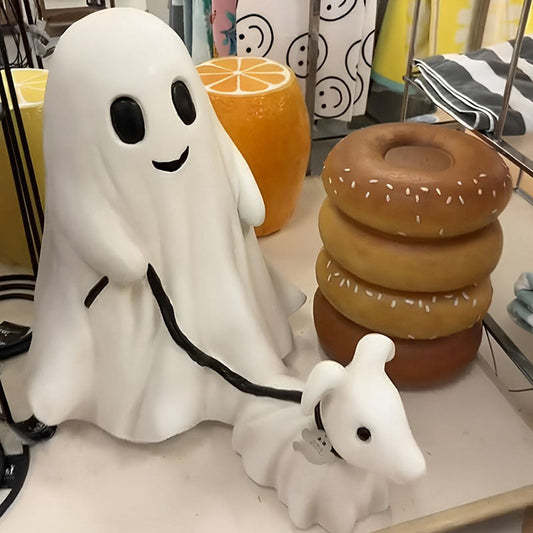 🔥Halloween Ghost Walking Dog Statue✨👻